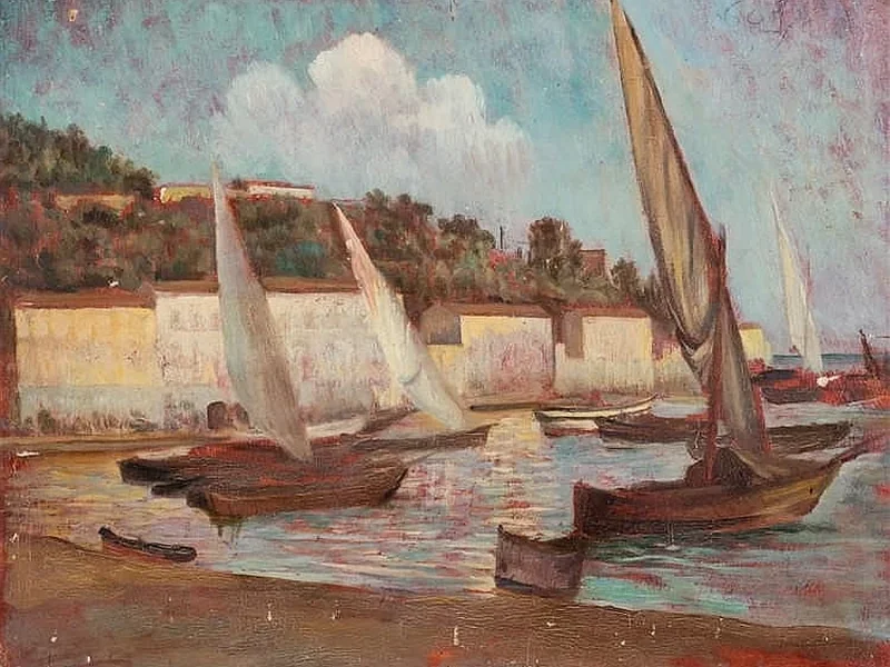 1854-Napoleone Parisani - Vele in porto